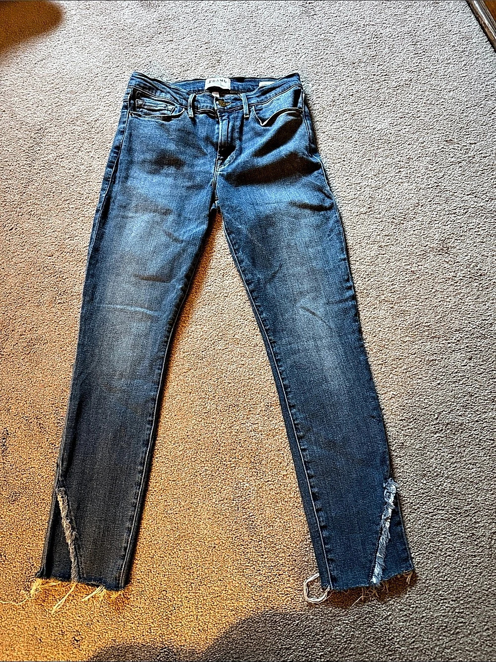 FRAME Le High Skinny Blue Straight Leg Jeans Waist 27